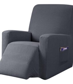 Subrtex Recliner Slipcover with Pockets Stretch Furniture Chair Cover. Gray