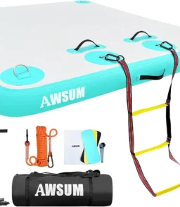 Inflatable Floating Dock Air Dock Platform Floating Island Raft with None-Slip Surface for Pool Beach Ocean