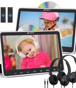 Pumpkin 10.1in Dual Headrest Car DVD Players With Headphones. 2 Mount Brackets. HDMI Input. Region Free And Last Memory