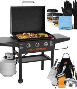 Blackstone 28-Inch 3-Burner Griddle With Hood - XL Flat Top Outdoor Grill Kit