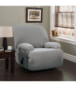 Stretch Sensations Stretch Double Diamond Grey Jumbo Recliner Slipcover Gray
