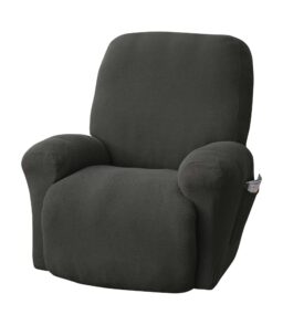 Mainstays 4-Piece Stretch Fabric Recliner Slipcover. Charcoal