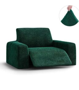 Stretch Recliner Slipcover - Easy to Clean & Durable - Velvet Collection PAULATO by GA.I.CO. Upholstery Color: Emerald Green