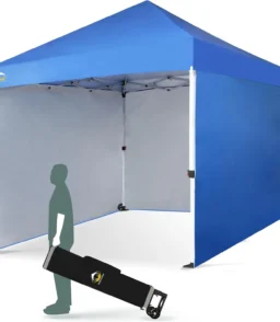 10X10 Comercial Instant Canopy Pop Up Tent with Center Lock (10x10 with 4 Sidewalls. Grey)