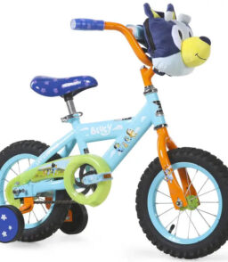 Bluey 12-Inch Kids' BMX Bike With Steel Frame. Coaster Brake. Training Wheels And Plush Carry Bag - Ages 3-5