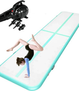 Inflatable Gymnastics Tumble Track Air Mat. 10FT/13FT/16FT. 4 Inches Thick - With Electric Air Pump