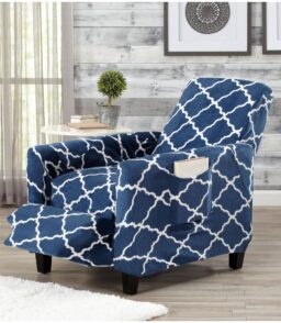 Great Bay Home Printed Velvet Plush Form Fit Stretch Recliner Slipcover