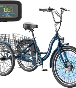 Mooncool Adult 3-Wheel Electric Tricycle. 24in 26in. 350W 36V. 7 Speeds