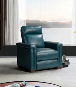 Lea 36.02 Wide Genuine Leather Power Recliner