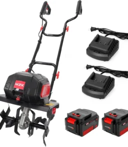 40V 12-inch Cordless Garden Tiller. Battery Powered Garden Cultivator. 2 * 4.0Ah Battery and Fast Charger Included