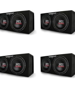 MTX Dual Loaded Subwoofer Enclosures. 12 Inch. 2000 Watt Max. 4 Pack - TNE212DV