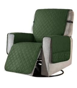 Subrtex Recliner Chair Cover Reversible Recline Sofa Slipcover with Side Pockets (Large. Olive Drab). Green