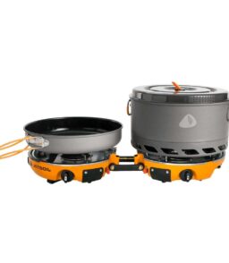 Jetboil Genesis Base Camp 2 Burner Stove System. 5-Liter Pot And 10-Inch Fry Pan