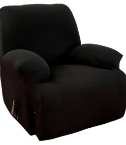 1 Piece Stretch Recliner Slipcover Stretch Fit Lazy Boy Recliner Cover - Black