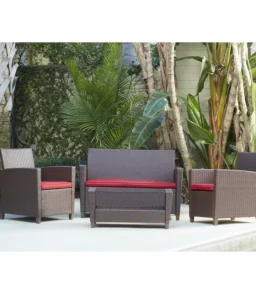 Wicker 4 - Person Garden Lounge Set with Cushions