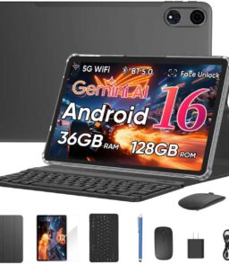12 Inch Android 16 2-in-1 Tablet. 36GB RAM. 128GB Storage With Keyboard Case - E50