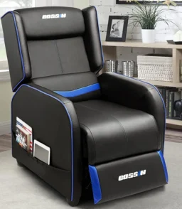 PUKAMI Gaming Recliner Chair for Adults 400 lb Racing Style Sofa Big and Tall PU Leather Recliner Seating Modern Ergonomic Lounge Recliner Chair Comfortable Home Movie Theater for Living Room
