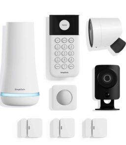 SimpliSafe Home Security System With Outdoor And Indoor Cameras. 3 Entry Sensors