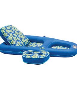 Aqua Campania Ultimate 2 in 1 Recliner Tanner Pool Lounger with Adjustable Backrest and Caddy Inflatable Pool Float Roya