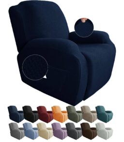 JIVINER Newest Design 4-Piece Recliner Chair Covers Stretch Jacquard Covers for Recliner Chair Recliner Slipcovers for Living Room Soft Recliner