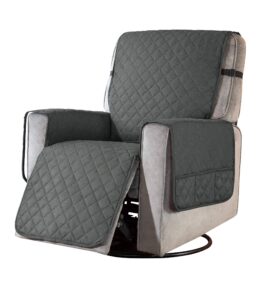 Subrtex Recliner Chair Cover for Small Reclining Chair Slipcover Seat Width to 25 inch Reversible Washable Protector with Elastic Adjustable Straps