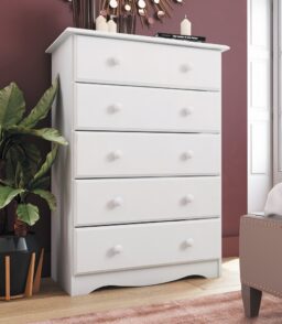 Palace Imports 100% Solid Wood 5-Drawer Chest with Metal or Wooden Knobs