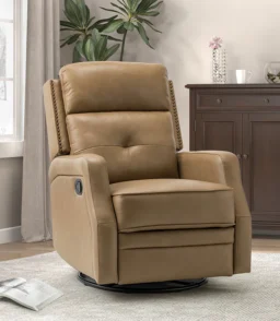 Benito 28.74 Wide Genuine Leather Swivel Rocker Recliner